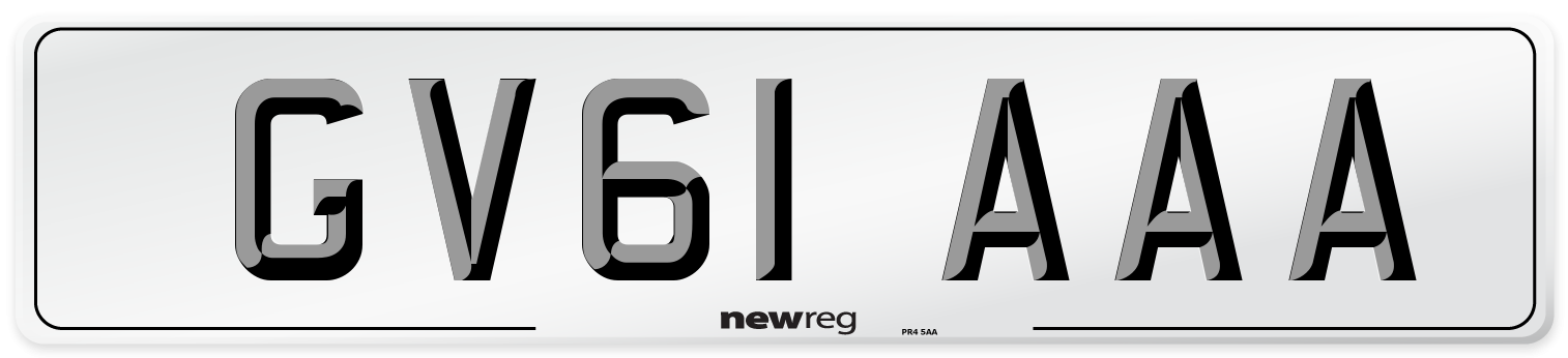 GV61 AAA Number Plate from New Reg